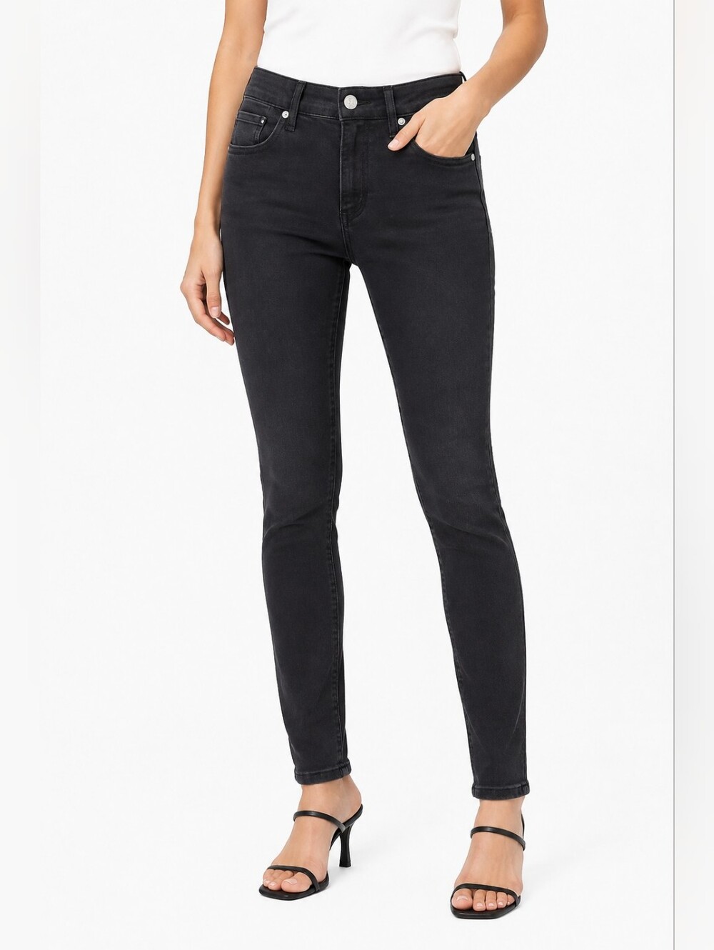 AGOLDE Filter Free High Rise Skinny Jeans Black Size 25 minimalistic chic
